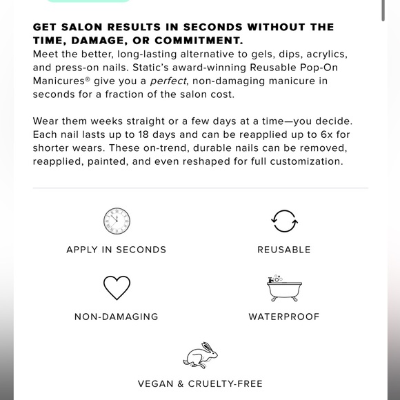 Static Nails Reusable Pop-On Manicure - Picture 2 of 4